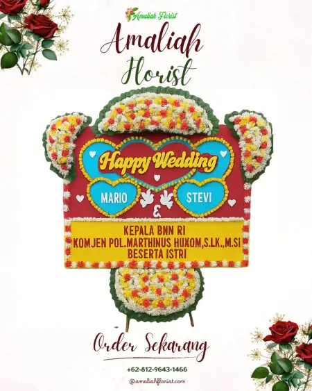 Papan Bunga Pernikahan Patas